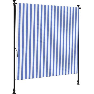 Persiana extérieure en tissu et acier bleu et blanc 200x270 cm - Publicité Persiana extérieure en tissu et acier bleu et blanc 200x270 cm - Publicité