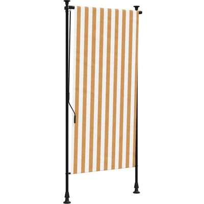 vidaXL Außenrollo Orange Weiß Stoff Stahl - Außenrollo vidaXL Außenrollo Orange Weiß Stoff Stahl - Außenrollo
