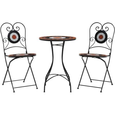vidaXL Mosaik Bistro-Set Outdoor Bar Set Tisch und Stühle vidaXL Mosaik Bistro-Set Outdoor Bar Set Tisch und Stühle