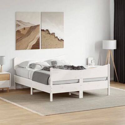 vidaXL Witte Massiefdennen Bed Frame 180x200 cm vidaXL Witte Massiefdennen Bed Frame 180x200 cm