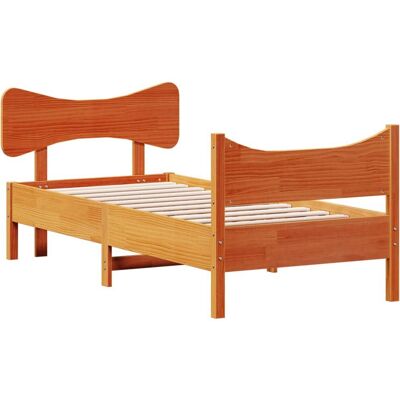 vidaXL Bettgestell mit Kopfteil - Massiv Kiefernholz - 90x200 cm vidaXL Bettgestell mit Kopfteil - Massiv Kiefernholz - 90x200 cm