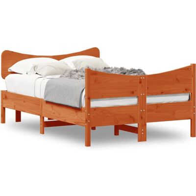 vidaXL 3216401 Bettgestell - Massiv Kiefernholz, Wachsbraun, 120x190 cm vidaXL 3216401 Bettgestell - Massiv Kiefernholz, Wachsbraun, 120x190 cm