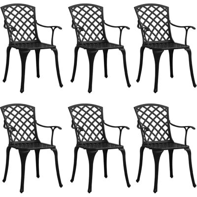 VIDAXL Garden Chair Set - Black - 6 pcs - Weatherproof Aluminum VIDAXL Garden Chair Set - Black - 6 pcs - Weatherproof Aluminum