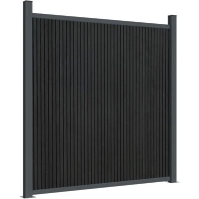 vidaXL Zaunpaneel mit 2 Pfosten Grau 180x186 cm vidaXL Zaunpaneel mit 2 Pfosten Grau 180x186 cm