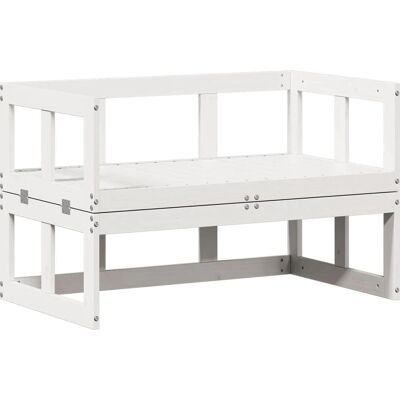 vidaXL Gartensofa Bank Erweiterbar Weiß Massivholz Kiefer - Gartensofa Bank vidaXL Gartensofa Bank Erweiterbar Weiß Massivholz Kiefer - Gartensofa Bank