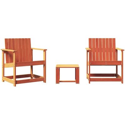 vidaXL Gartensessel aus Kiefernholz Braun - 3-teiliges Lounge-Set vidaXL Gartensessel aus Kiefernholz Braun - 3-teiliges Lounge-Set