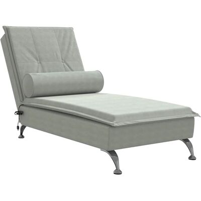 Vidaxl Lysgrå massage-chaiselongue - Massage-chaiselongue Vidaxl Lysgrå massage-chaiselongue - Massage-chaiselongue