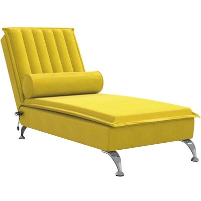 Vidaxl Massagebank Geel Fluweel Compact - Massage Zit Vidaxl Massagebank Geel Fluweel Compact - Massage Zit