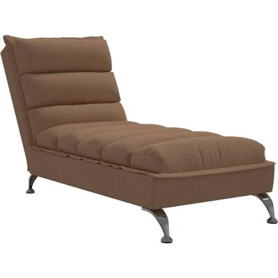 vidaxl Bruine stoffen chaise longue - Bank vidaxl Bruine stoffen chaise longue - Bank