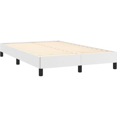 vidaXL Weiße Kunstleder Bettgestell - Für 120x190 cm Matratze vidaXL Weiße Kunstleder Bettgestell - Für 120x190 cm Matratze