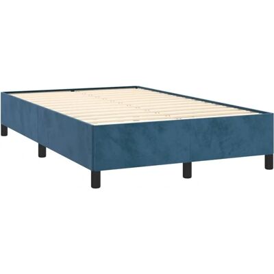 vidaXL Bedframe Donkerblauw Fluweel 120x190 - Bedframe vidaXL Bedframe Donkerblauw Fluweel 120x190 - Bedframe