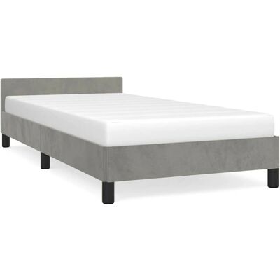 VidaXL 379547 Bettgestell - Samt in grauem Samt 120x190 cm VidaXL 379547 Bettgestell - Samt in grauem Samt 120x190 cm