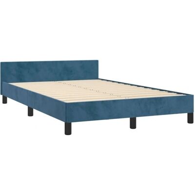 Vidaxl Bettgestell Dunkelblau Samt 120x190cm - Bettgestell Vidaxl Bettgestell Dunkelblau Samt 120x190cm - Bettgestell