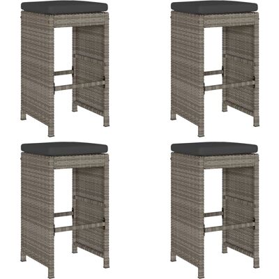 VidaXL Gartensessel - Polyrattan, Stahlgrau - Sitzkissen - 368690 VidaXL Gartensessel - Polyrattan, Stahlgrau - Sitzkissen - 368690