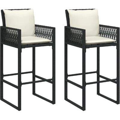 vidaXL Garten-Barhocker - Wetterfester Polyrattan, Schwarz vidaXL Garten-Barhocker - Wetterfester Polyrattan, Schwarz