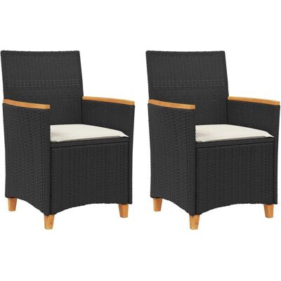 vidaXL Gartensessel 2 Stk. Creme & Schwarz - Gartenmöbel vidaXL Gartensessel 2 Stk. Creme & Schwarz - Gartenmöbel