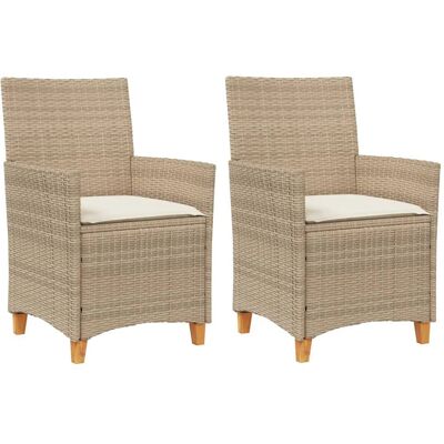 vidaXL Gartenstühle mit Kissen Beige - Gartenstühle vidaXL Gartenstühle mit Kissen Beige - Gartenstühle