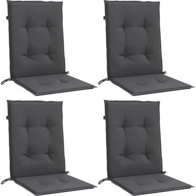 vidaXL Low-back cushions - 4 stuks - Melange Anthracite vidaXL Low-back cushions - 4 stuks - Melange Anthracite