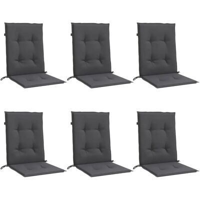vidaXL Niedriger Rücken Kissen - 6 Stück Melange Anthracite 100x50x4 cm Stoff vidaXL Niedriger Rücken Kissen - 6 Stück Melange Anthracite 100x50x4 cm Stoff