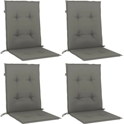 vidaXL Donkergrijze Laagrug Stoelkussens - 4 Stuks vidaXL Donkergrijze Laagrug Stoelkussens - 4 Stuks