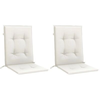 vidaXL Lage rugkussens 2 stuks Melange crème 100x50x4 cm - Kussens vidaXL Lage rugkussens 2 stuks Melange crème 100x50x4 cm - Kussens