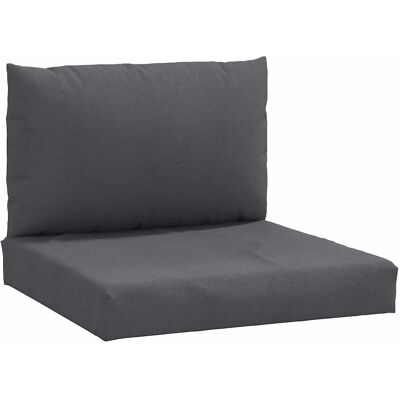 vidaXL Pallet Cushion - 2 stuks Melange Antraciet Stof - Pallet Cushion vidaXL Pallet Cushion - 2 stuks Melange Antraciet Stof - Pallet Cushion