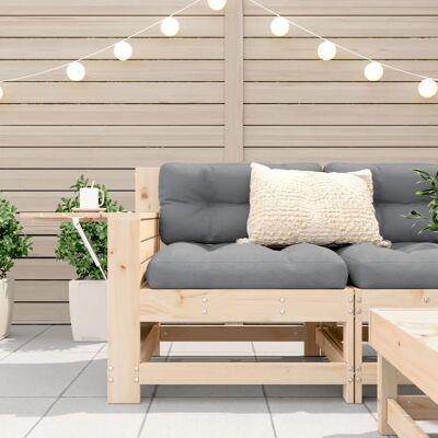 vidaXL Gartensofa mit Armlehne und Kissen - Massivholz Kiefer vidaXL Gartensofa mit Armlehne und Kissen - Massivholz Kiefer