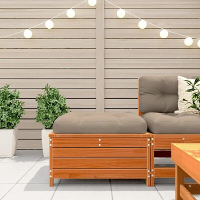 vidaXL Gartensofa Mit Armlehne Und Kissen - Massivholz Kiefer - Außen-Ottomane - Braun vidaXL Gartensofa Mit Armlehne Und Kissen - Massivholz Kiefer - Außen-Ottomane - Braun