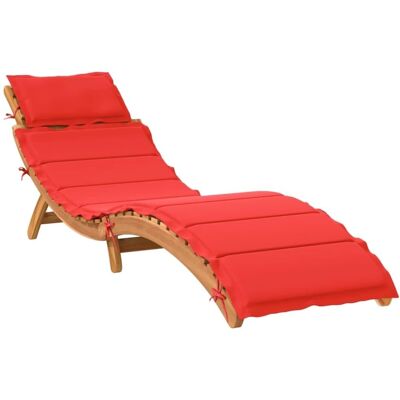 Tumbona con Almohadón vidaXL - Madera de Acacia Resistente Tumbona con Almohadón vidaXL - Madera de Acacia Resistente