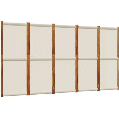 vidaXL 5-Panel Room Divider Light Grey - Room Divider vidaXL 5-Panel Room Divider Light Grey - Room Divider