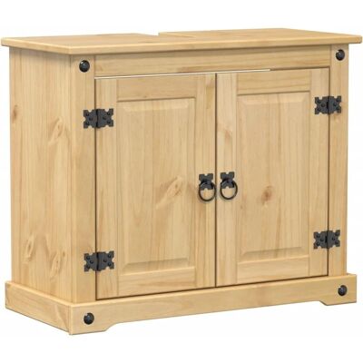 vidaXL Gabinete de pia - Madeira de pinho maciça, 73x33x60 cm vidaXL Gabinete de pia - Madeira de pinho maciça, 73x33x60 cm