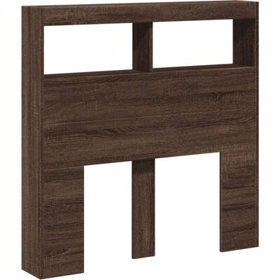 vidaXL Sänkyhuoneen päätykaappi LEDillä Tumman tammen 100x17x102 cm - Päätykaappi vidaXL Sänkyhuoneen päätykaappi LEDillä Tumman tammen 100x17x102 cm - Päätykaappi