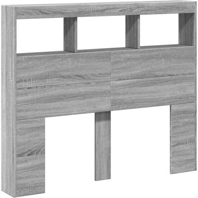 vidaXL Grijze Sonoma LED Hoofdbordkast 120x17x102 cm vidaXL Grijze Sonoma LED Hoofdbordkast 120x17x102 cm