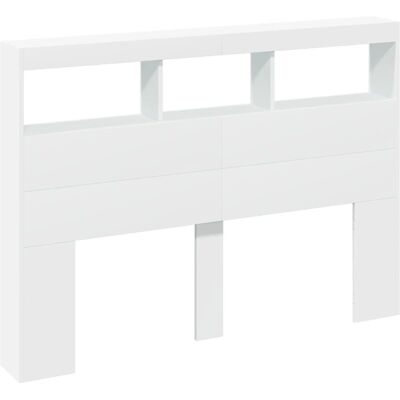 vidaXL Led-Kopstuk Met Opbergruimte Wit 140x17x102 cm vidaXL Led-Kopstuk Met Opbergruimte Wit 140x17x102 cm