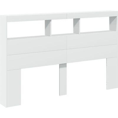 vidaXL Wit LED-hoofdbordkast 160x17x102 cm - Hoofdbordkast met LED vidaXL Wit LED-hoofdbordkast 160x17x102 cm - Hoofdbordkast met LED