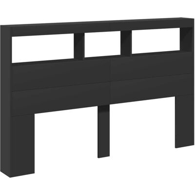 vidaXL Zwart LED-hoofdbord 160x17x102 cm vidaXL Zwart LED-hoofdbord 160x17x102 cm
