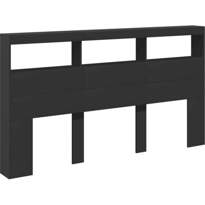 vidaXL Hoofdbordkast met LED en opbergruimte - 180x17x102 cm vidaXL Hoofdbordkast met LED en opbergruimte - 180x17x102 cm
