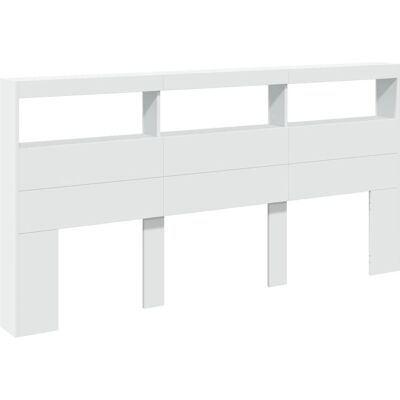 vidaXL Hoofdbordkast met LED - 200x17x102 cm - Wit - Hoofdbordkast met LED vidaXL Hoofdbordkast met LED - 200x17x102 cm - Wit - Hoofdbordkast met LED