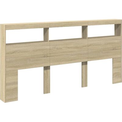 vidaXL Kopfhauptschrank mit LED Sonoma Eiche 200x17x102 cm - Kopfhauptschrank - LED-Beleuchtung vidaXL Kopfhauptschrank mit LED Sonoma Eiche 200x17x102 cm - Kopfhauptschrank - LED-Beleuchtung