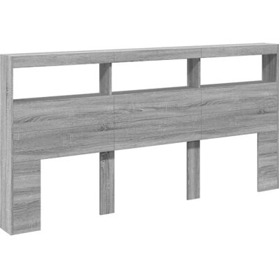 vidaXL Hoofdbordkast met LED Grey Sonoma 200x17x102 cm vidaXL Hoofdbordkast met LED Grey Sonoma 200x17x102 cm