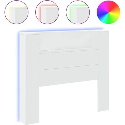 vidaXL Kopfteil mit LED - Weiß - Kopfteil/Kopfende - Moderner Stil vidaXL Kopfteil mit LED - Weiß - Kopfteil/Kopfende - Moderner Stil