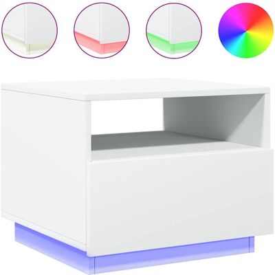 vidaXL 839826 Weißer LED-Couchtisch - Beistell-, End- oder Sofatisch vidaXL 839826 Weißer LED-Couchtisch - Beistell-, End- oder Sofatisch