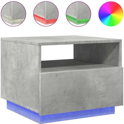 vidaXL Couchtisch mit LED-Leuchten Beton-Grau 50x49x40 cm - Salontafel vidaXL Couchtisch mit LED-Leuchten Beton-Grau 50x49x40 cm - Salontafel