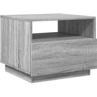 vidaXL Grey Sonoma Coffee Table with LED Lights - 50x49x40 cm vidaXL Grey Sonoma Coffee Table with LED Lights - 50x49x40 cm