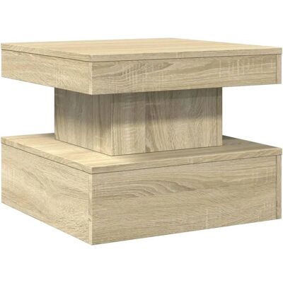 vidaXL Salontafel met LED-verlichting Sonoma Eiken 50x50x40 cm vidaXL Salontafel met LED-verlichting Sonoma Eiken 50x50x40 cm