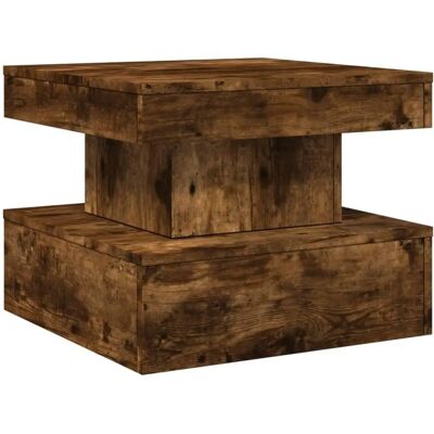 vidaXL Gerookte Eikenkleurige 50x50x40 cm Salontafel mit LED-Lichtern - Salontafel vidaXL Gerookte Eikenkleurige 50x50x40 cm Salontafel mit LED-Lichtern - Salontafel