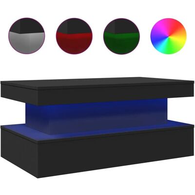 vidaXL 839848 Zwarte LED Salontafel - Salontafel vidaXL 839848 Zwarte LED Salontafel - Salontafel
