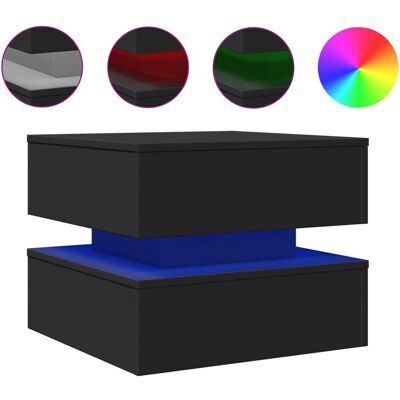 vidaXL 839855 Zwarte LED Salontafel - Bijzettafel vidaXL 839855 Zwarte LED Salontafel - Bijzettafel