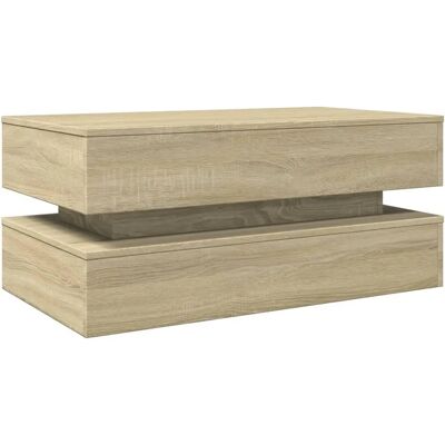 vidaXL Salontafel met LED-verlichting - Sonoma Eik 90x50x40 cm vidaXL Salontafel met LED-verlichting - Sonoma Eik 90x50x40 cm