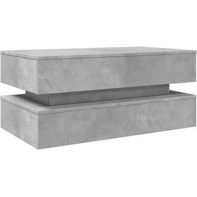 vidaXL Betonggrijs Salontafel met LED-verlichting - Salontafel vidaXL Betonggrijs Salontafel met LED-verlichting - Salontafel